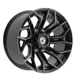 GEAR OFF ROAD 776BM 20X9 GLOSS BLACK/MILLED ACCENTS